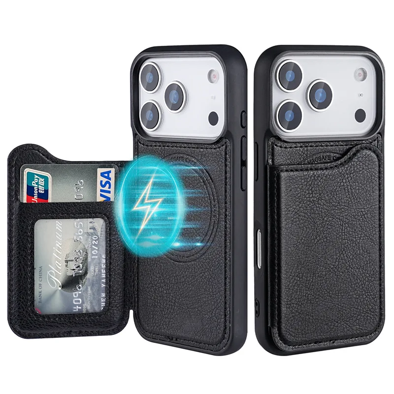 Leather Wallet Card Holder Phone Cover - Funda Protectora para Teléfono con Tarjetero