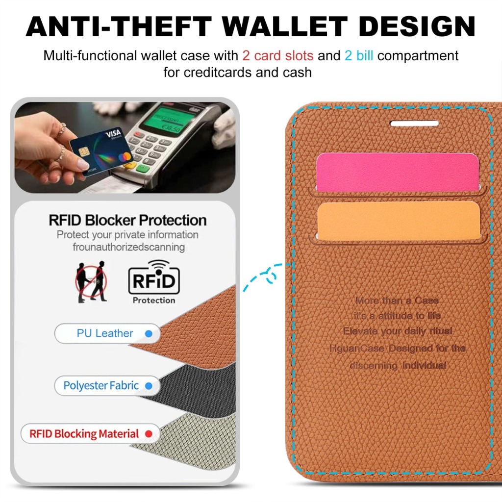 Funda para teléfono con billet - Leather Wallet Card Holder Phone Cover reseña y precio